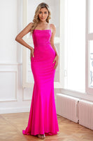 Laden Sie das Bild in den Galerie-Viewer, Glitter Hot Pink Meerjungfrau Pailletten Ballkleider