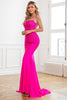 Laden Sie das Bild in den Galerie-Viewer, Glitter Hot Pink Meerjungfrau Pailletten Ballkleider