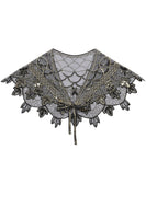 Laden Sie das Bild in den Galerie-Viewer, 1920er Gold Blumen Pailletten Damen Umhänge