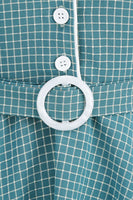 Laden Sie das Bild in den Galerie-Viewer, Retro Style Red Plaid Kleid aus den 1950er Jahren