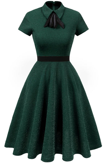 Burgunder 50er Jahre Vintage Kleid mit Ärmeln