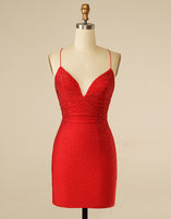 Laden Sie das Bild in den Galerie-Viewer, Funkelndes dunkelgrünes Pailletten enges kurzes Abiballkleid