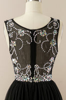 Laden Sie das Bild in den Galerie-Viewer, Strasssteinen Tüll Ballkleid