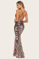 Laden Sie das Bild in den Galerie-Viewer, Schwarze Meerjungfrau Pailletten langes Ballkleid