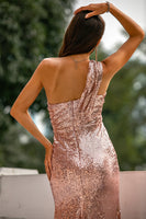 Laden Sie das Bild in den Galerie-Viewer, Sexy Schlitz Pailletten Ballkleid