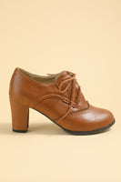 Laden Sie das Bild in den Galerie-Viewer, Schwarzes Leder Klobige Absätze