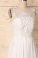 Laden Sie das Bild in den Galerie-Viewer, White Chiffon Prom - ZAPAKA