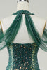 Laden Sie das Bild in den Galerie-Viewer, Glitzerndes dunkelgrünes Pailletten Meerjungfrauen Langes Ballkleid