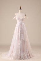 Laden Sie das Bild in den Galerie-Viewer, Elfenbein abnehmbares schulterfreies Korsett Tüll Brautkleid