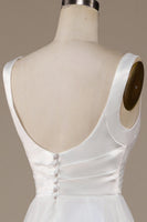Laden Sie das Bild in den Galerie-Viewer, Einfaches elfenbein Organza Brautkleid