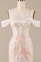 Laden Sie das Bild in den Galerie-Viewer, Champagner Meerjungfrau Langes Brautkleid mit Spitze